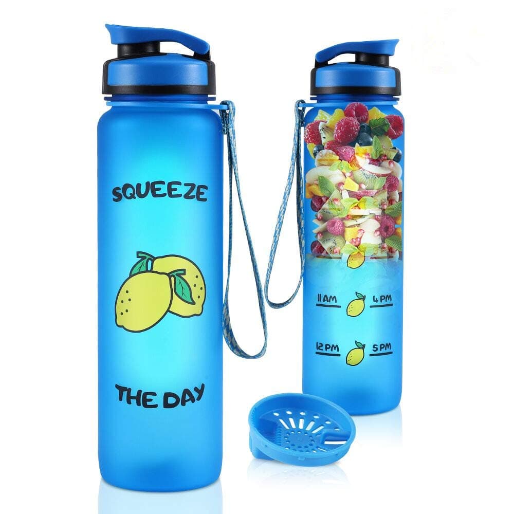 COSCOD Motivational Water Bottle with Time Marker Tracker, Funny HP Fans Gift, BPA Free Loop Top Radian Tritan Shaker Bottle, 32Oz, for Fitness and Outdoor Sports, Leakproof and Durable