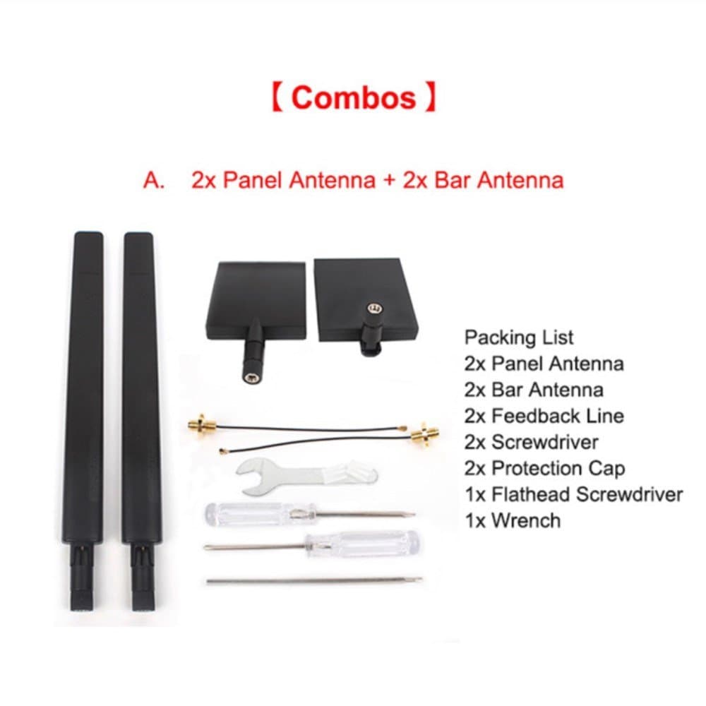 Xmipbs 2pcs 2.4G 7DB Flat Directive Antenna Range Extender & 2pcs 2.4G 8DB Omni-Directional Signal Range Booster Kit for DJI Mavic PRO DJI Maivc Air DJI Spark DJI Mavic Mini