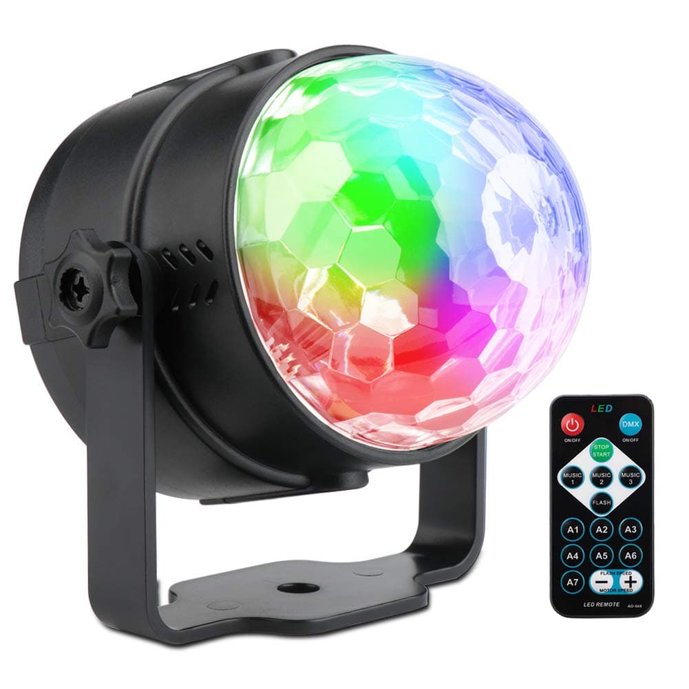 SUNY LED Disco Ball light, 7 RGB Color Modes Rotating Party light Sound Activated Strobe Dancing Lights DJ Lighting w/Remote Control