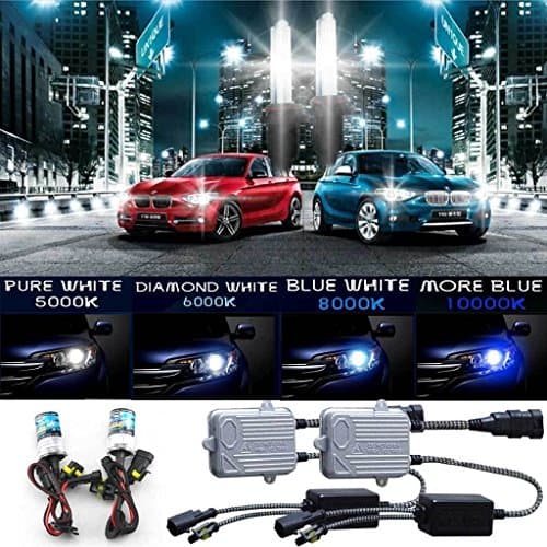Autofather H7 Xenon HID Conversion Kit Headlight Bulb 12V 55W 5000K Warm White Color