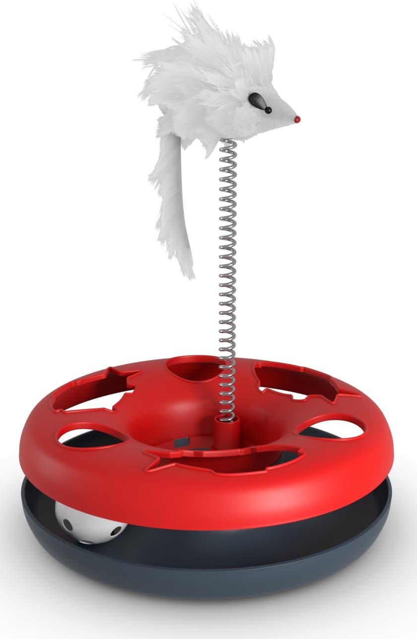 FluffyPal Cat Toy Interactive, Satisfy Your Cat's Natural Instincts With Automatic Cat Toy! Cat Toy With Captive Ball And Also Spring Mouse Will Fully Engage Any Kitten Into Some Playful Experiences