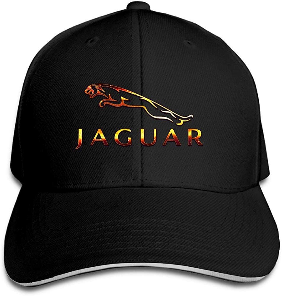 Huseki Jaguar Sandwich Baseball Caps for Unisex Adjustable Black