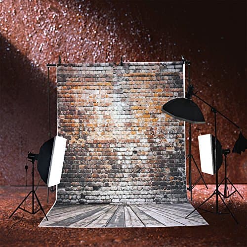 [2017 New Version] 5x7ft/1.5x2.1m Brick Wall Wood Floor Backdrop for Photography Studio Video Shooting (Backdrop Only!)
