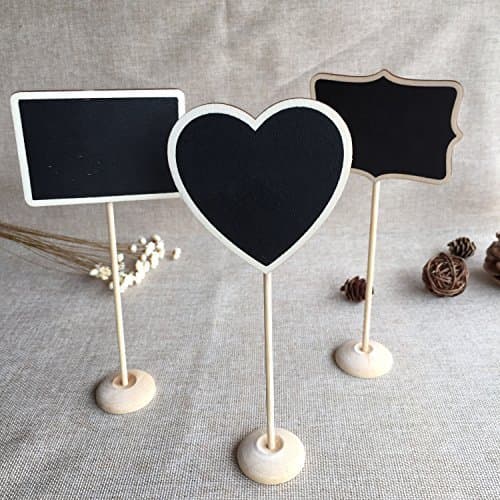 BJE Chalkboard 4 Mini Message Board, Chalk Board, Blackboard with Stand, Heart, Rectangle, Ractange message board