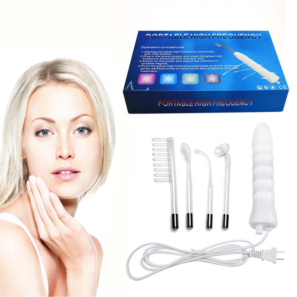 SGDOLL High Frequency Facial Machine, Portable Handheld High Frequency Wand Skin Tightening Acne Spot Wrinkles Remover Beauty Therapy Puffy Eyes Body Care Facial Machine
