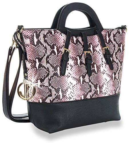Snakeskin Buckle Tote Handbag