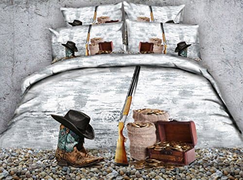 Hat Boot Gun 3D Printed Bedding Sets Treasure Duvet Cover Set Pillow Covers Boys Men Adults Bedspreads Home Textiles Bedroom Set Twin Full/Queen King Cal King Size (Twin)