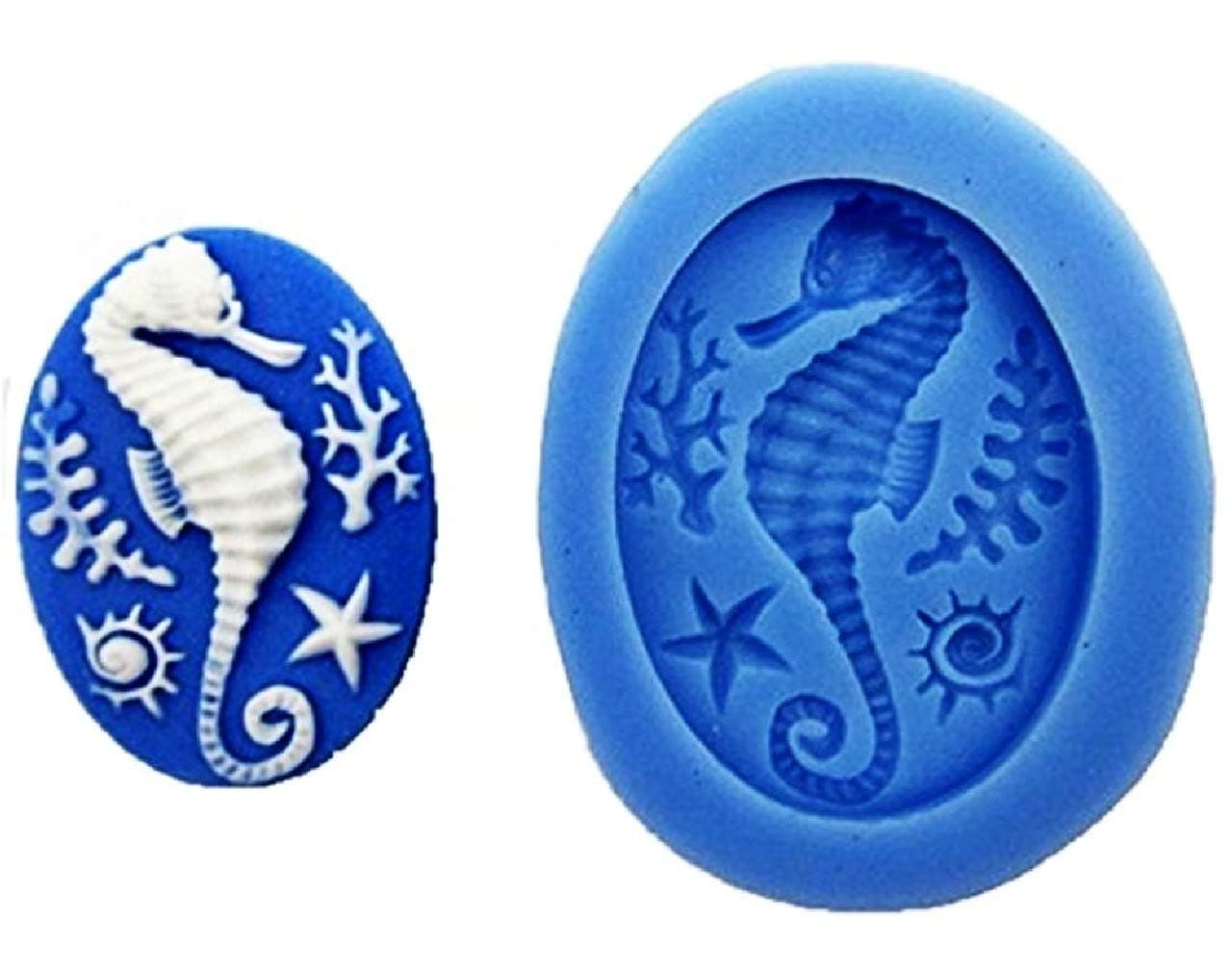 Seahorse Silicone Mold Oval Seaweed Starfish Sugar Paste