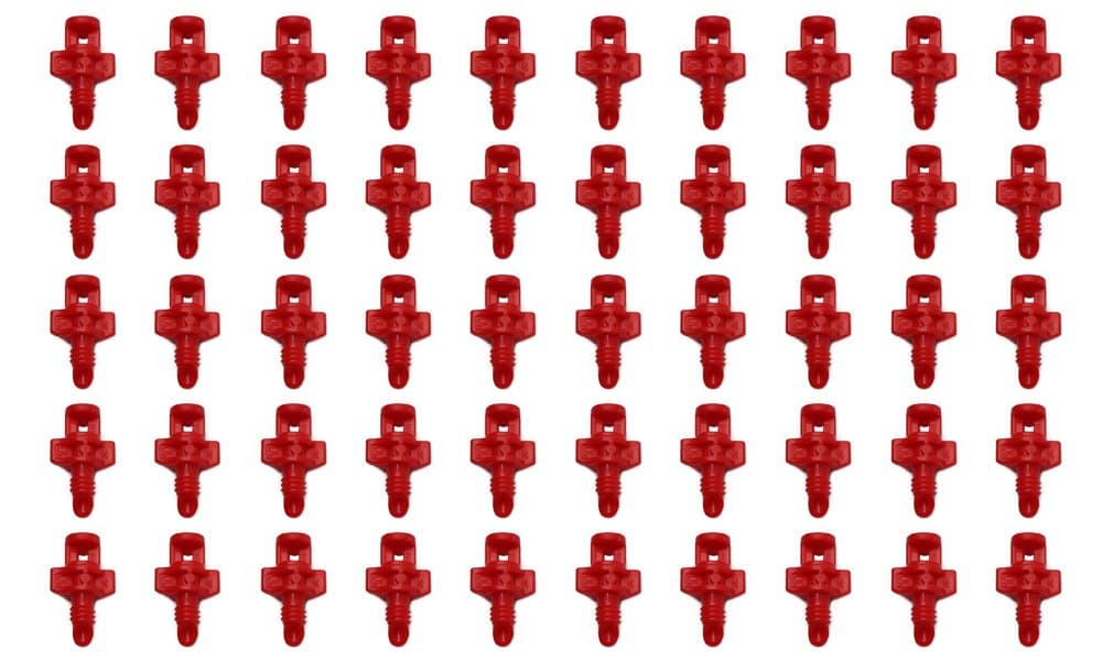 Hydrolux 360 Degree Red Replacement Micro Sprayer Fan Jet Hydroponic Plant Cloning Mister Lawn Garden Aeroponics Irrigation (50 Count)