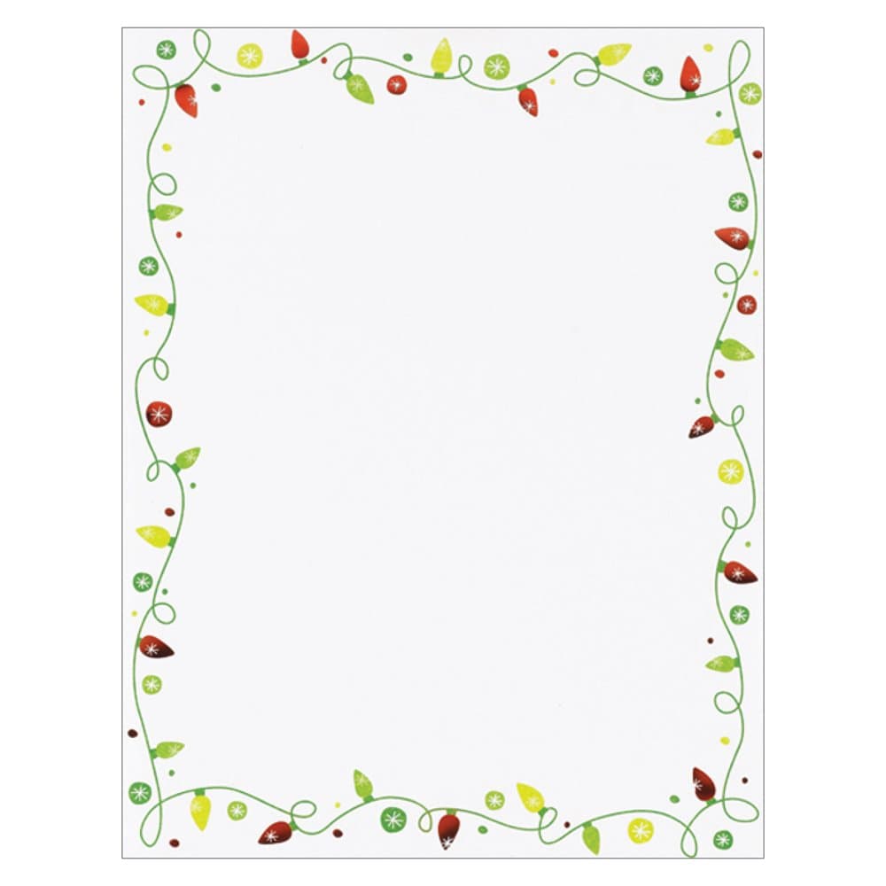String of Christmas Lights Foiled Holiday Computer Printer Paper (120 Sheets)