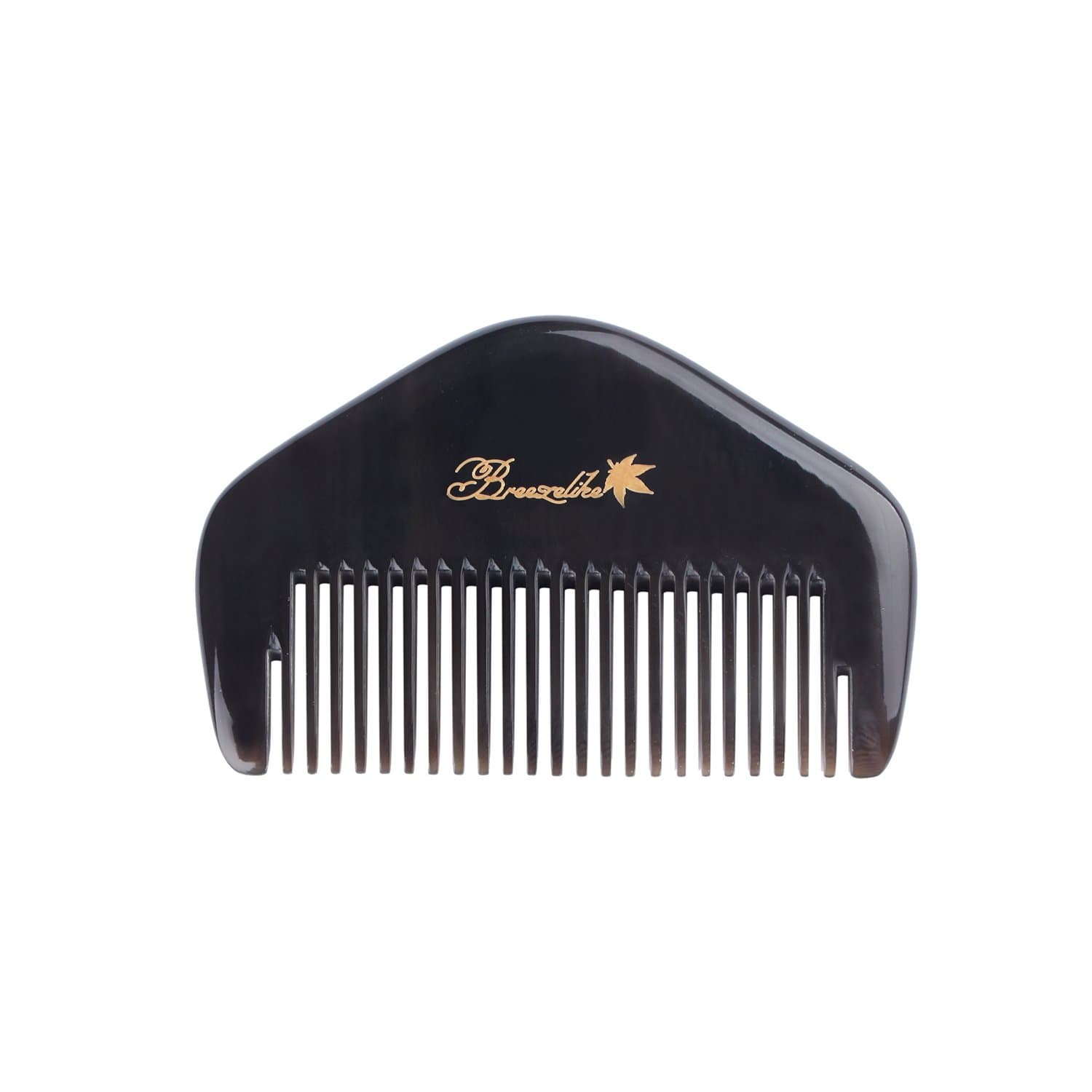 Breezelike No Static Small Hill Shaped Black Buffalo Horn Pocket Comb