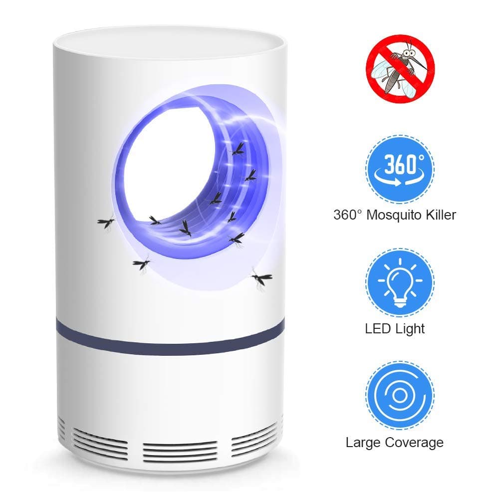 YYBF Led Mosquito Killer Lamp, 2 Sets UV Night Light USB Insect Killer Bug Zapper Mosquito Trap Electric Photocatalytic Repellent Trap Lamp