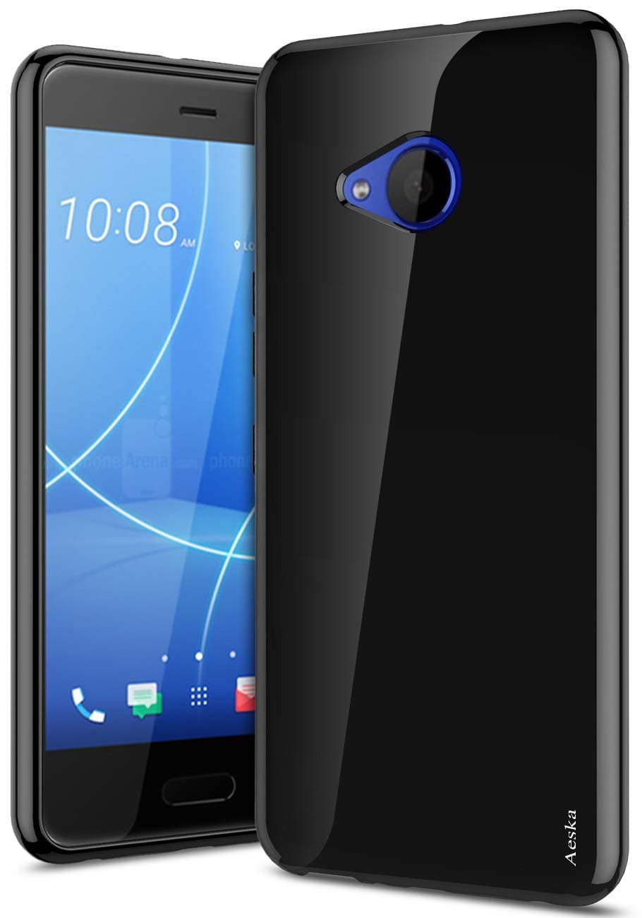 HTC U11 Life Case, Aeska Ultra [Slim Thin] Flexible TPU Gel Rubber Soft Skin Silicone Protective Case Cover for HTC U11 Life (Black)