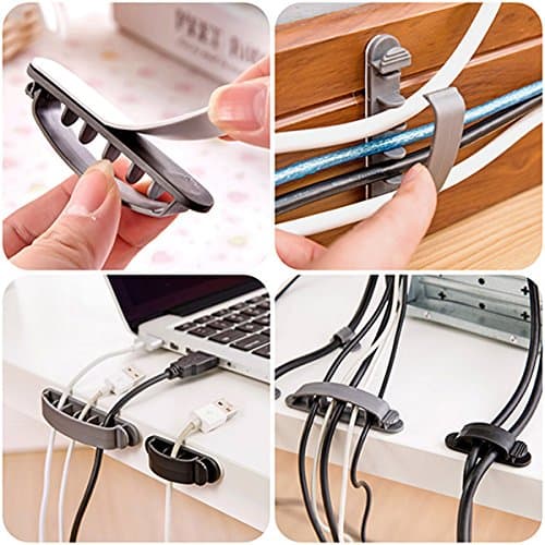 10PCS Flexible Cable Wire Line Cord Organizer Holder Clip Clinch Fixer 3 Sizes