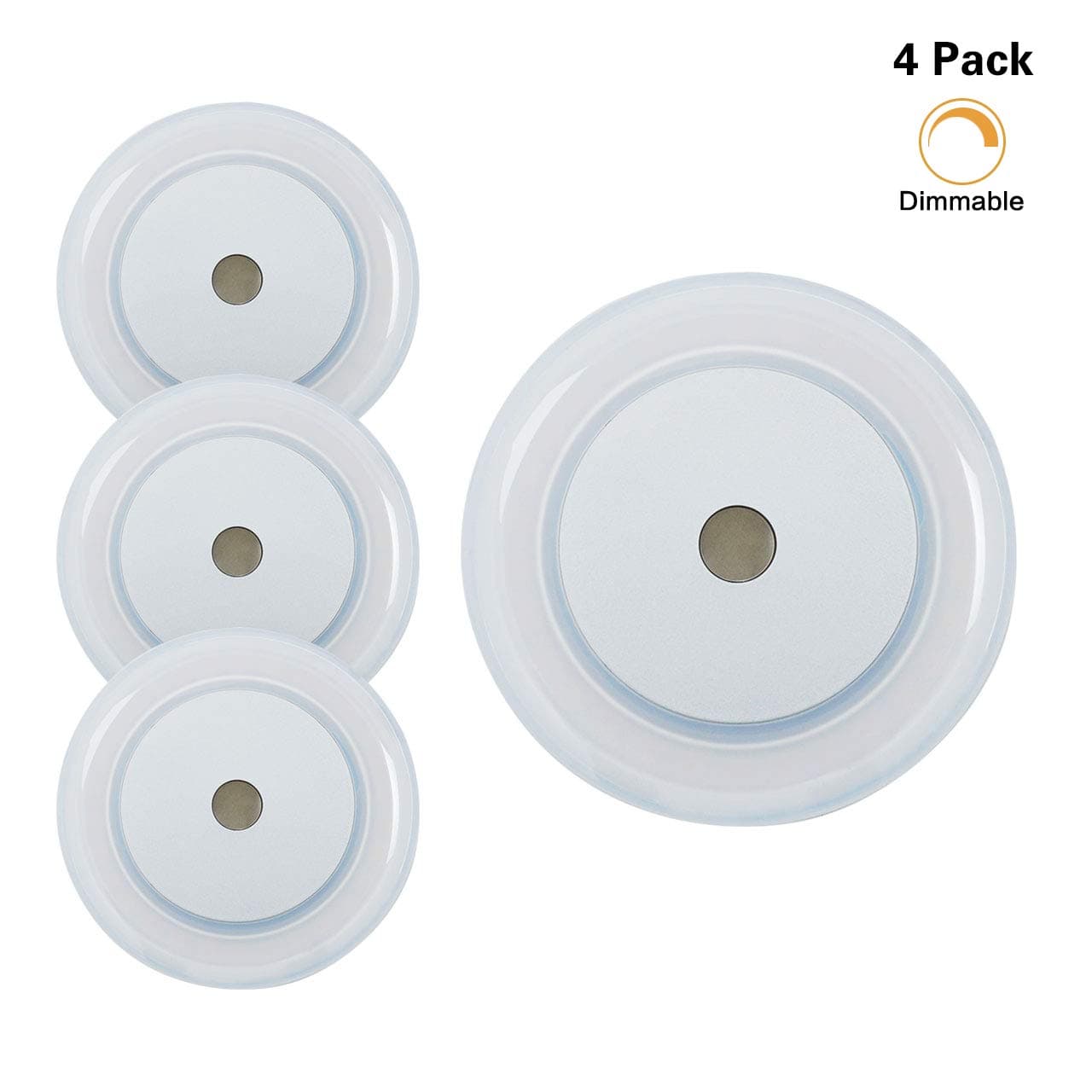 3W RV Boat LED Touch Ceiling Light - Dimmer DC 12V 2800K Soft White Memory Light Annular Frosted Lens with Stepless Dimmable, Surface Mount, Hidden Fasteners Design for Boat Camper Ccabinet, Pack of 4
