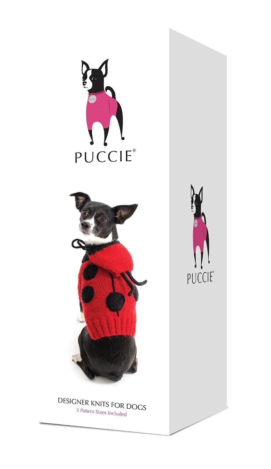 Puccie® Designer Dog Coat Knitting Kit Includes: Knitting Pattern, Knitting Needles, Dog Tag and Yarn) (Ladybug Jumper )