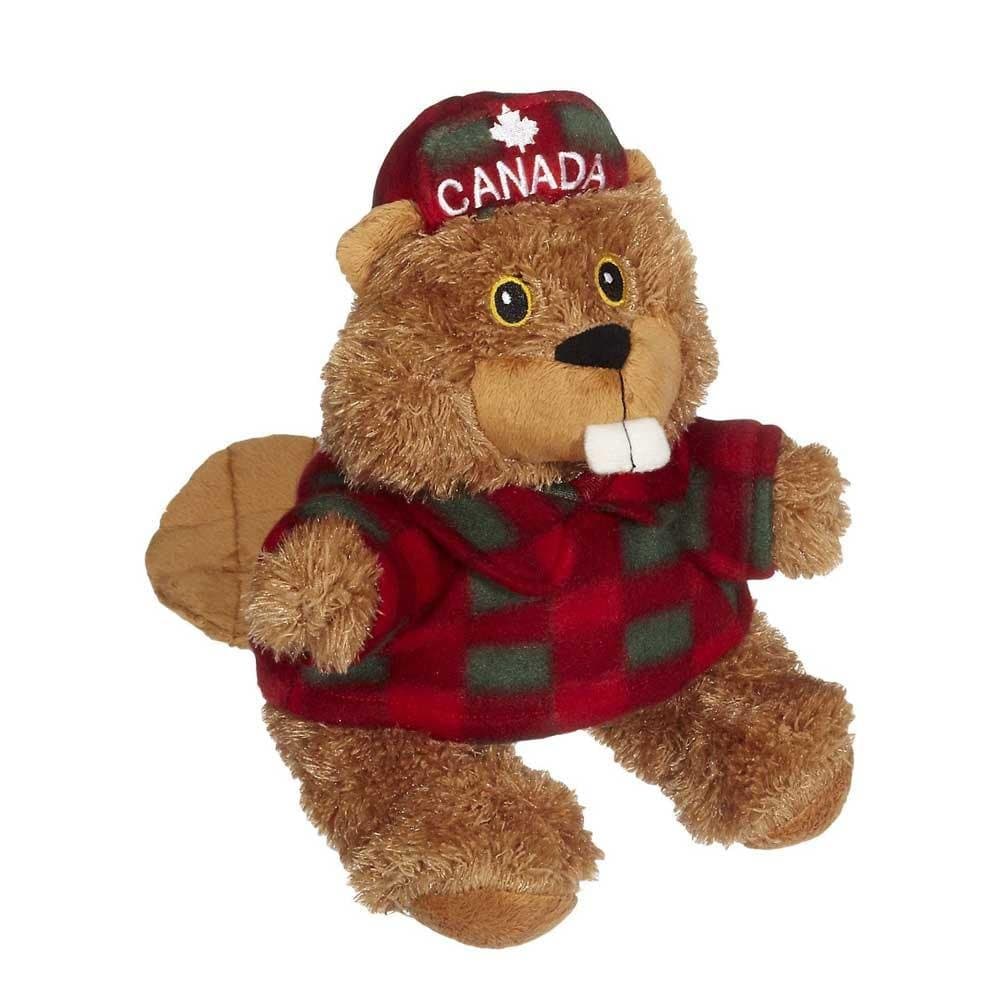 Plush Beaver in Lumberjack Shirt and Canada Maple Hat (8 inch)