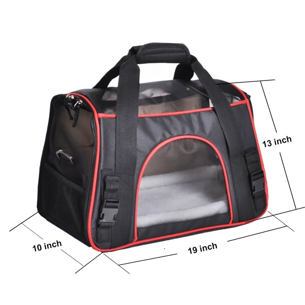 Pet Carrier, PYRUS Soft-Sided Kennel Cab Folding Soft Dog Crate Pet Travel Carrier Bag for Dogs Cats and Puppies ( Black )