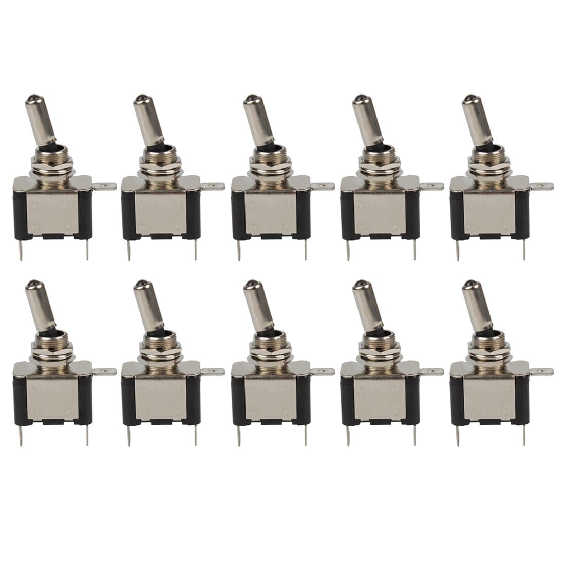Larcele 10 Pieces 12V Car Switch LED Light Toggle Switches BDKG-01 (Blue Led)