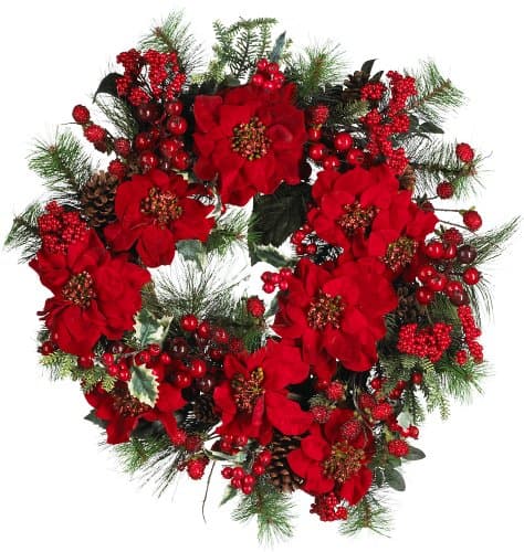 24in. Poinsettia Wreath