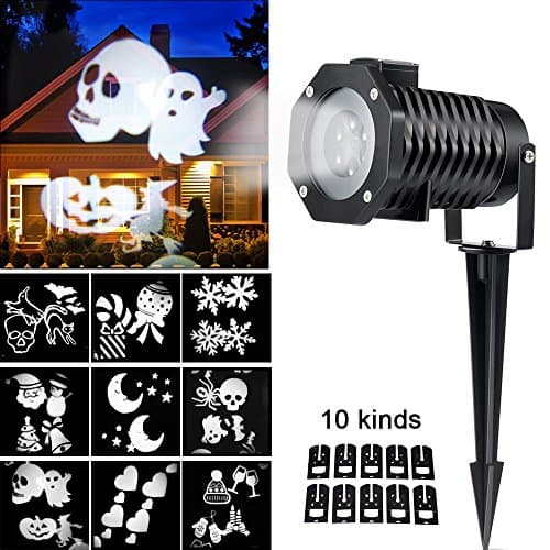 Christmas Light Projector, Ucharge Rotating Snowflake Spotlight, 10slide White Landscape Led Projector Light Show Party, Holiday Decoration - 4 Pack