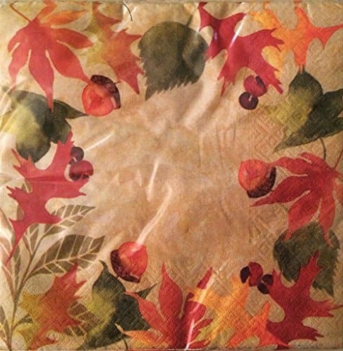 Thanksgiving Napkins18 Count Fall Table Cover Kitchen Home Harvest Decor Autumn Fall Decoration Decorations Maple Leaves