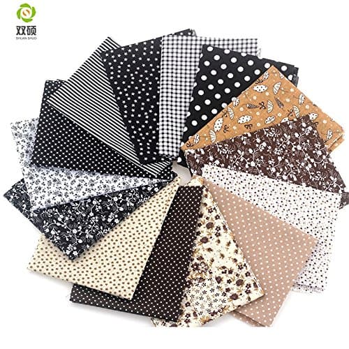 UltraZhyyne (TM) Black & Coffee Charm Pack Patchwork Cotton Fabric Telas Quarter Bundle Tilda Quilting Scrap Booking Cloth 20x25CM 14 pcs lot