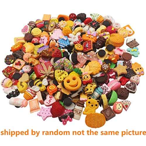3D Different Random 100 Pcs Resin Cute Shoe Charms for Croc Shoes & Bracelet Wristband