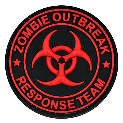 Zombie Outbreak Biohazard Morale 3D PVC Patch Tactical Military Red Black