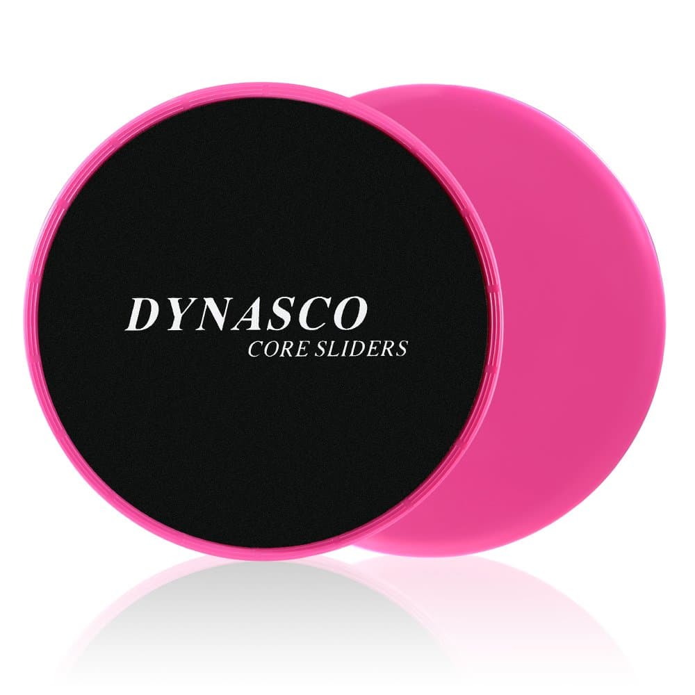 DYNASCO Core Sliders, Dual Sided Gliding Discs Used on Carpet or Hard Floors,Abdominal Exercise Equipment (Rose)
