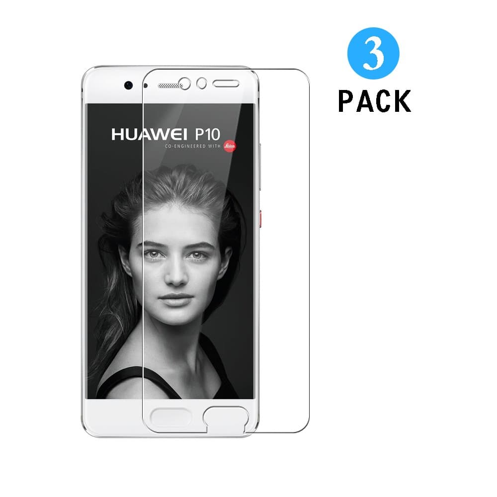 WEOFUN HUAWEI P10 Screen Protector 3 Pack, Tempered glass for HUAWEI P10 Glass Protector Film 5.1 inch - Transparent (0.33mm,Ultra Clear)