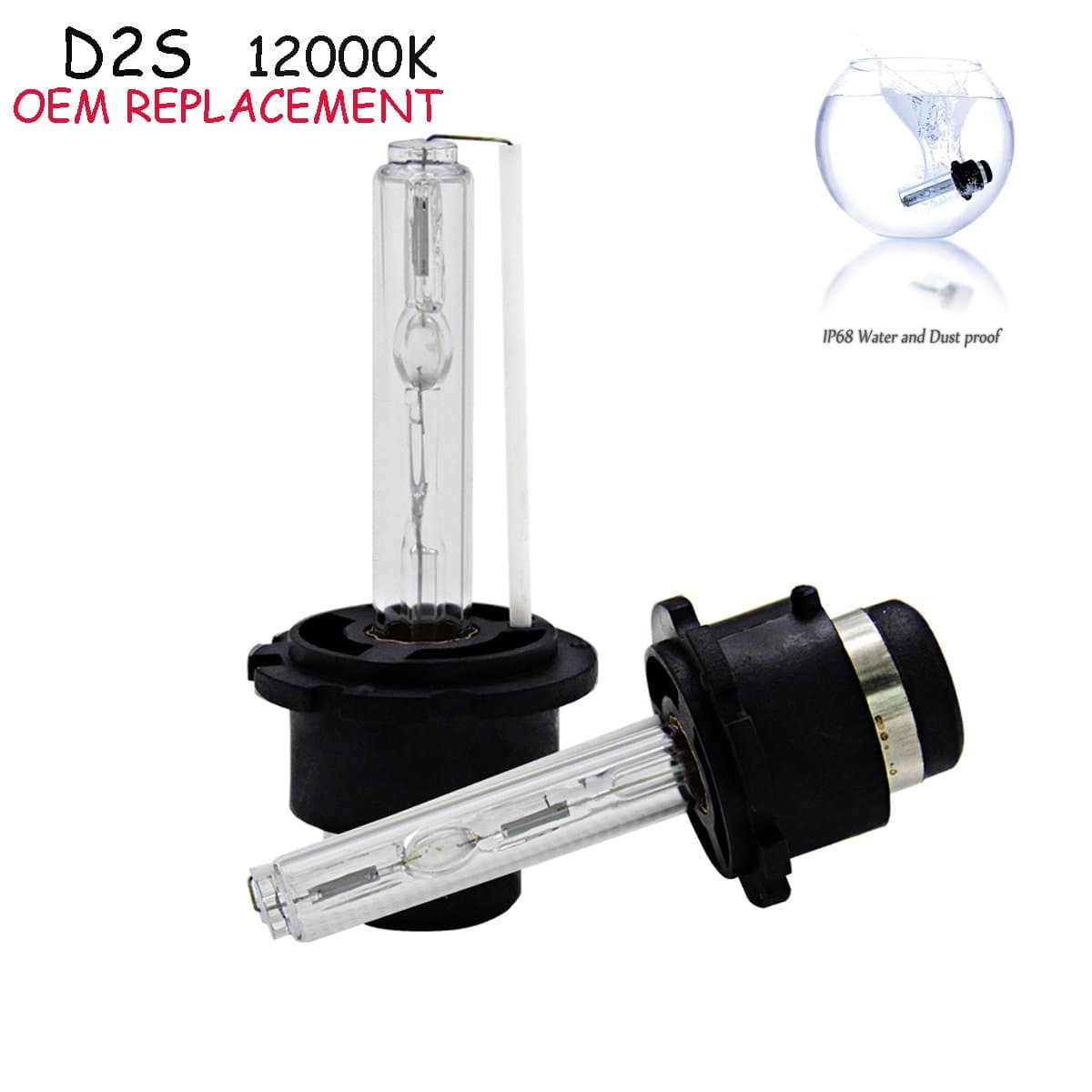 2pc OEM Onyx HID Xenon PAIR D2S D2C for Osram or Philips Headlight Bulbs - 12000K