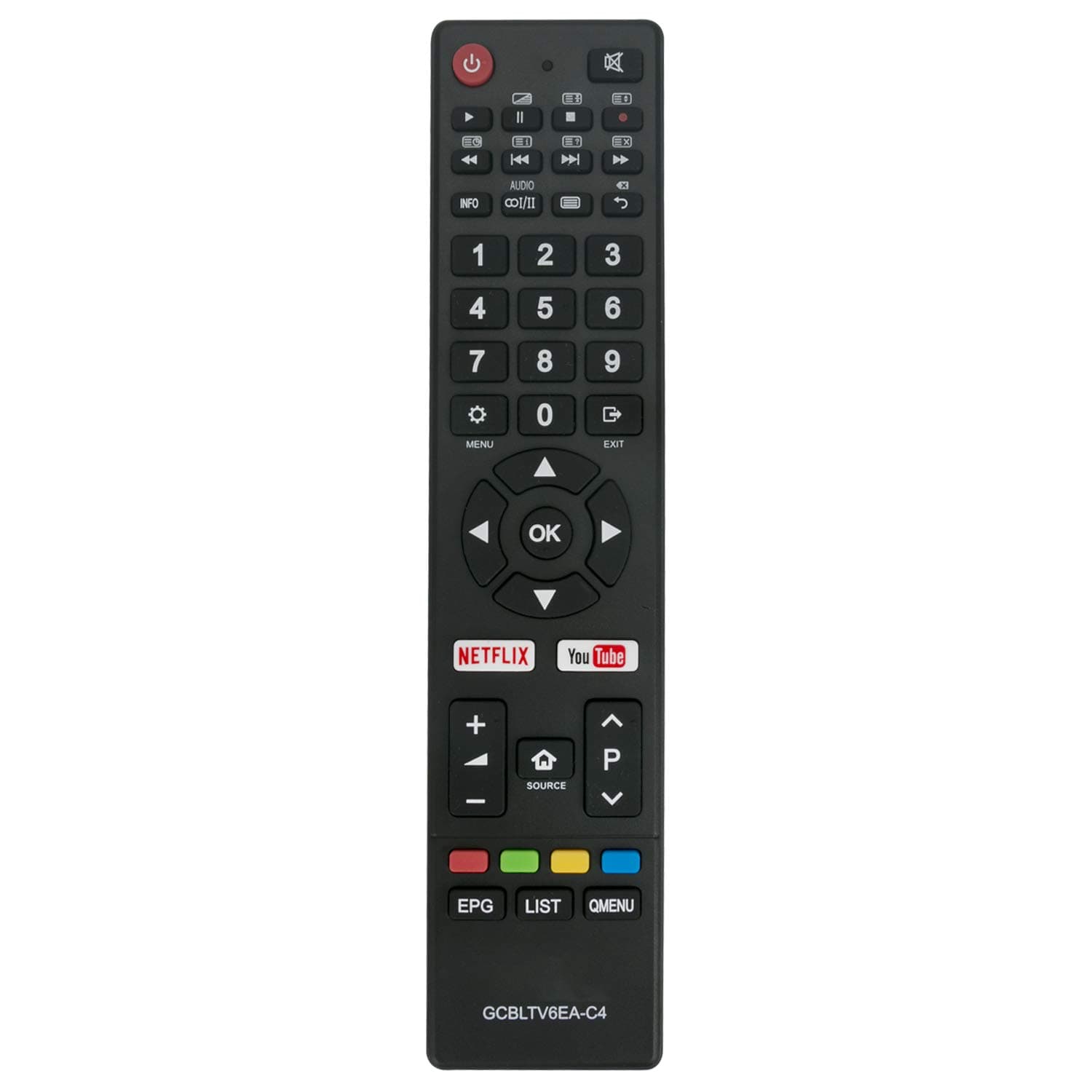 ALLIMITY GCBLTV6EA-C4 Remote Control Replace for Changhong CHIQ TV with Netflix Youtube U43Q5T U50Q5T U55Q5T U65Q5T L49G5 U40E6000 U43E6000 U49G6000 U55G6000 U58G5500 U65G5500