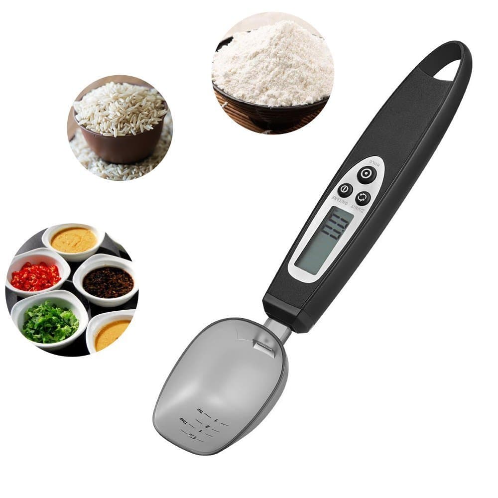 Meer Kitchen Scale, Electronic Digital Stainless Measuring Spoon Scale 500g / 0.1g Accurate Weighing Scoop Gauge for Cooking, Baking, Portioning