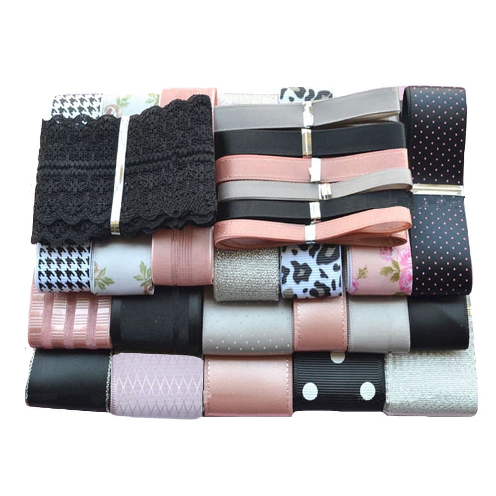 DIY Hair Accessories Hair Clips Bows Making Kit, Assorted Sizes Bundle of Ribbon with 50pcs DIY Hair Clips Toos Set for Gorgeous Butterfly, Gift Wrapping by Sunsang (12)