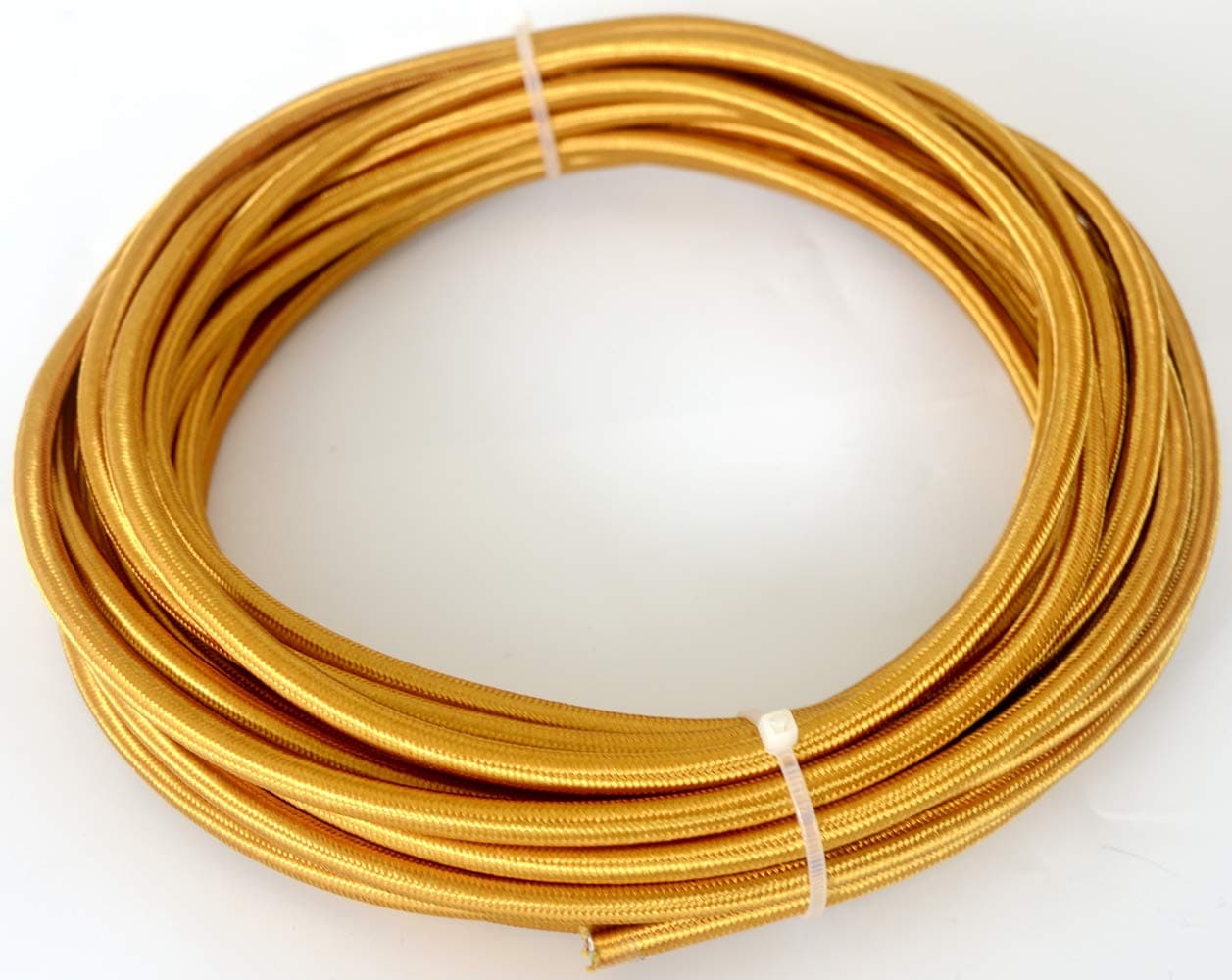 Shinning Gold 32.8 FT(10M) 18/3 Round Cloth Covered Wire-Vintage Table Lamps Pendant Light Design-Fan Extension Cable-Safe and Durable [UL Listed]