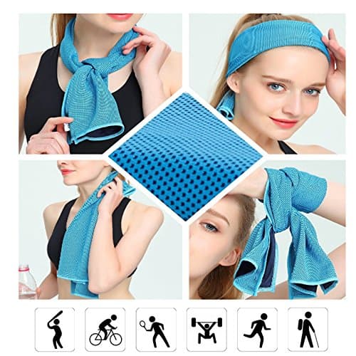 Cooling Towel Evaporative Microfiber Towel Instant Relief Quick Try Ice Towel - Perfect for Yoga Golf Pilates Camping Fitness Running Gym 40"x12"