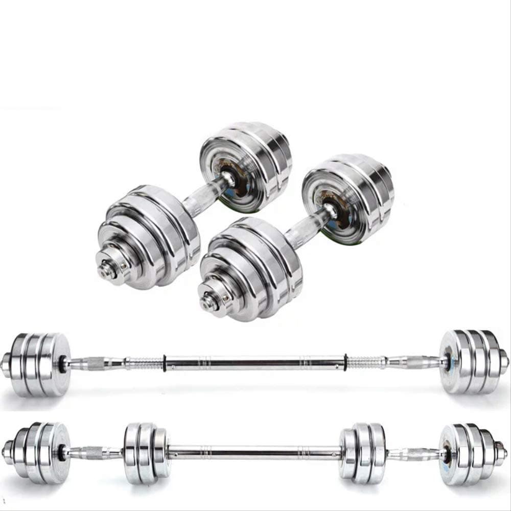 Vvlo 50 Double Use Electrolytic Barbell Dumbbell Combination Set 50kg Set Men Home Fitness Equipment Indoor Exercise (Size : 10)