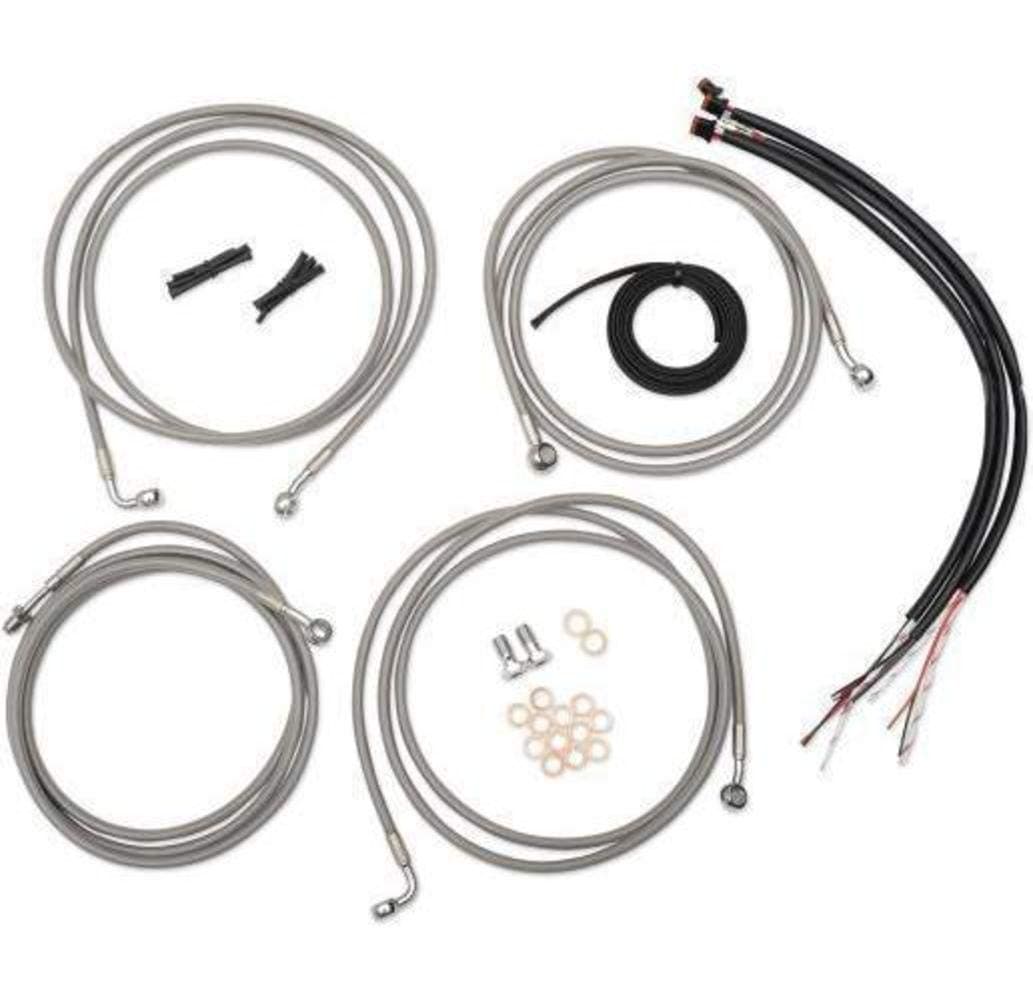 LA Choppers Black Complete Cable/Line/Wiring Handlebar Kit for 12"-14" Bars on Models with ABS LA-8052KT2-13B