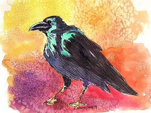 "Nevermore" Raven Watercolor Print