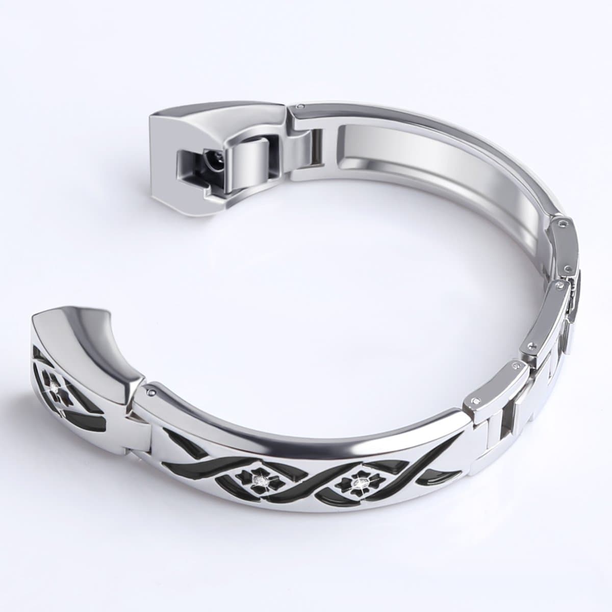 GHIJKL Bands Compatible Fit bit Alta HR and Alta, Replacement Metal Small Large Super Classy Updated Wrist Band Silver Rose Gold