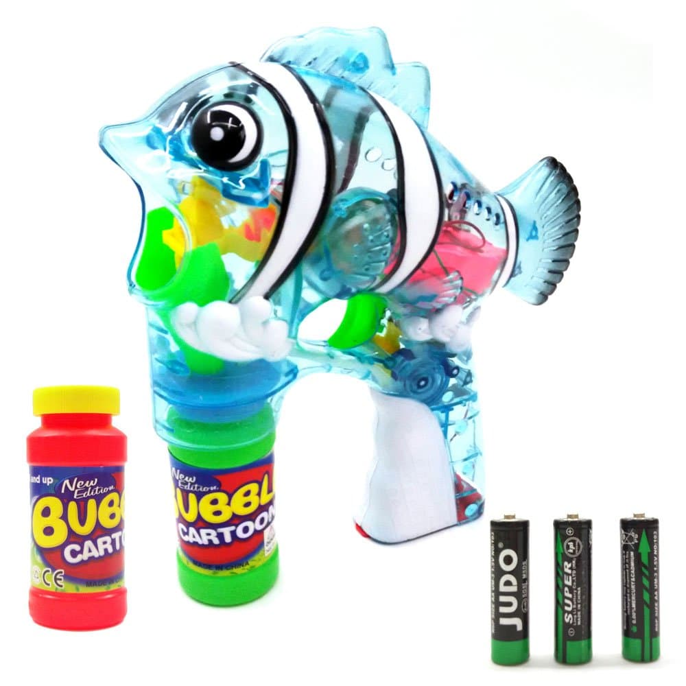 Teemway Handy-Dandy Bubble Shooter-Dog Bubble Gun with Light-Fish Bubble Gun with Light & Music For Kids 3 Years Old And Above