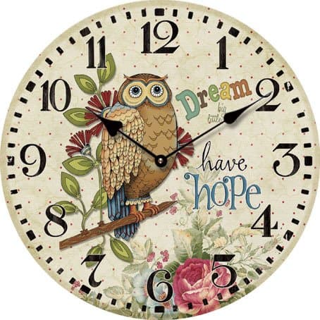 Buggy Round Decorative Wall Clock-Shabby Chic Floral Patchwork Clock - Vintage Wall Clocks for Living Room, Bedroom and Kitchen - Multi-Coloured Cute Retro Style Clock Wall 10inches 23CM