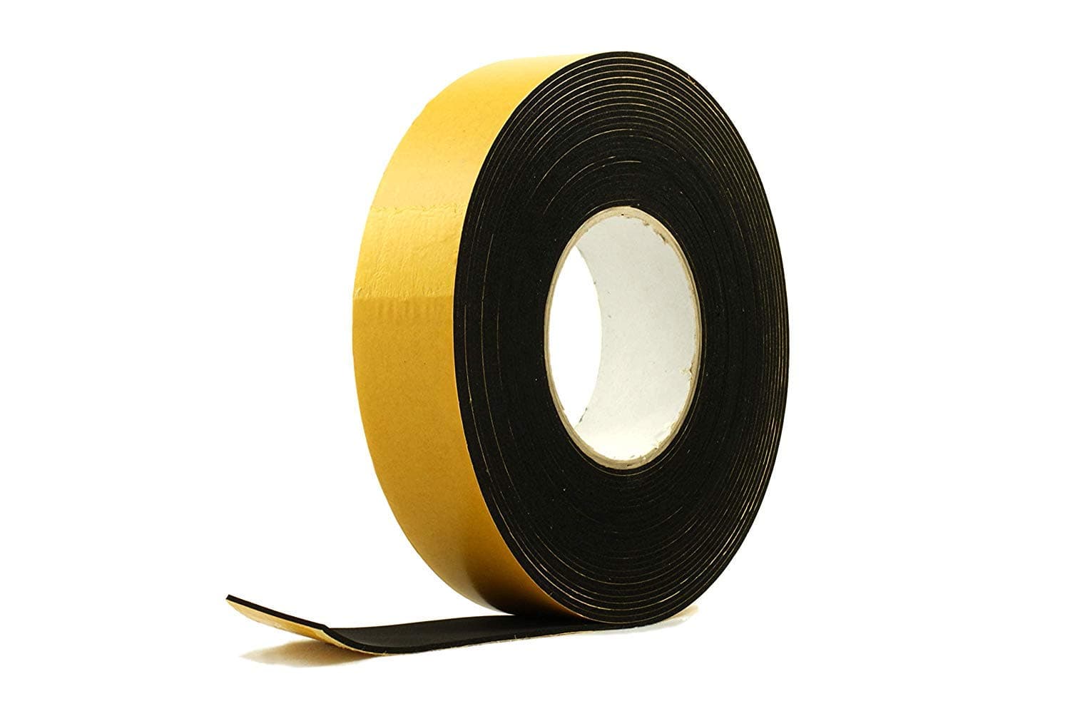 Neoprene Rubber Black Self-Adhesive Sponge Strip 1 1/2" Wide x 5/64" Thick x 33 feet Long