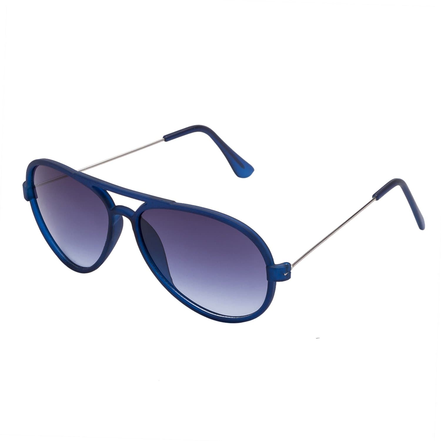 Gansta 100% UV Portected Aviator Matt. Blue frame with gradient blue lenses Sunglasses For Men Women & Teenager (GN11110-Blu-GD) Blue lenses