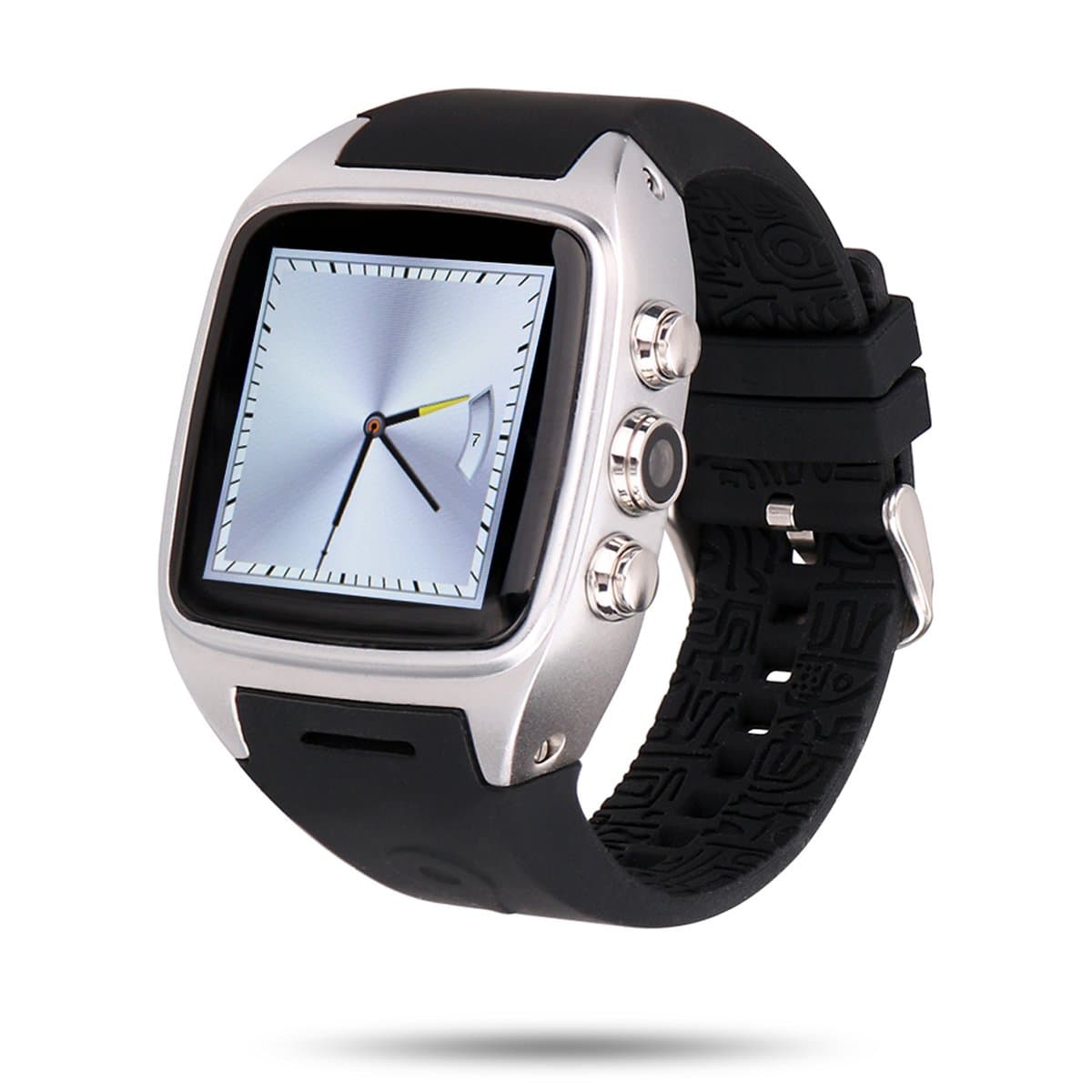 Ourtime X01 Smart Watch Standalone Phone Android 4.4 OS Dual-core CPU 2G GSM 3G WCDMA 1900MHz Sports Pedometer Heart Rate Monitor GPS IP67 Waterproof 2.0M Camera, Silver Black