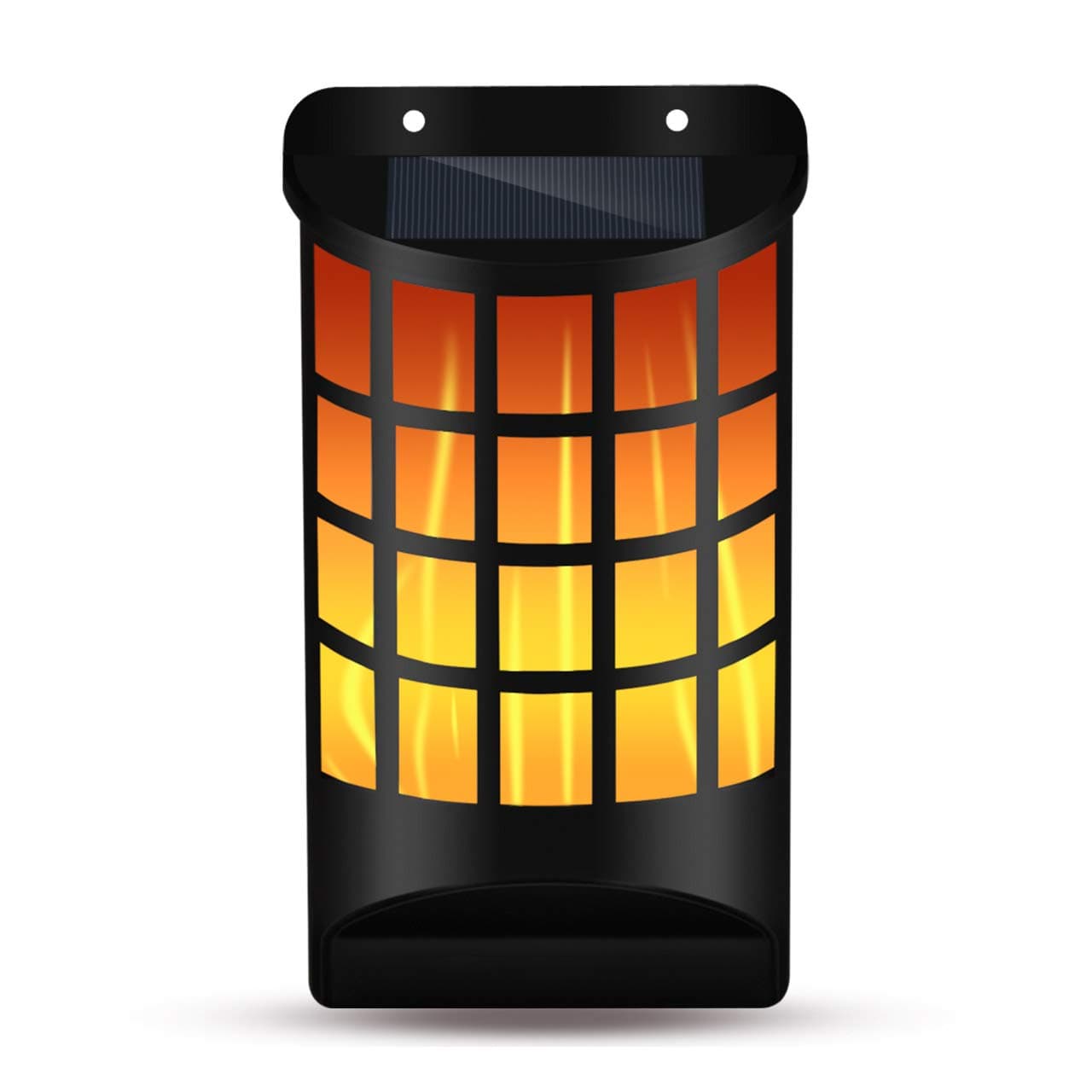 Solar Flame Lights Outdoor, Waterproof Flickering Flame Wall Lights with Dark Sensor Auto On/Off 66 LED Solar Powered Night Lights Lattice Design for Garden Pathway Patio Deck Yard (Pack 1)