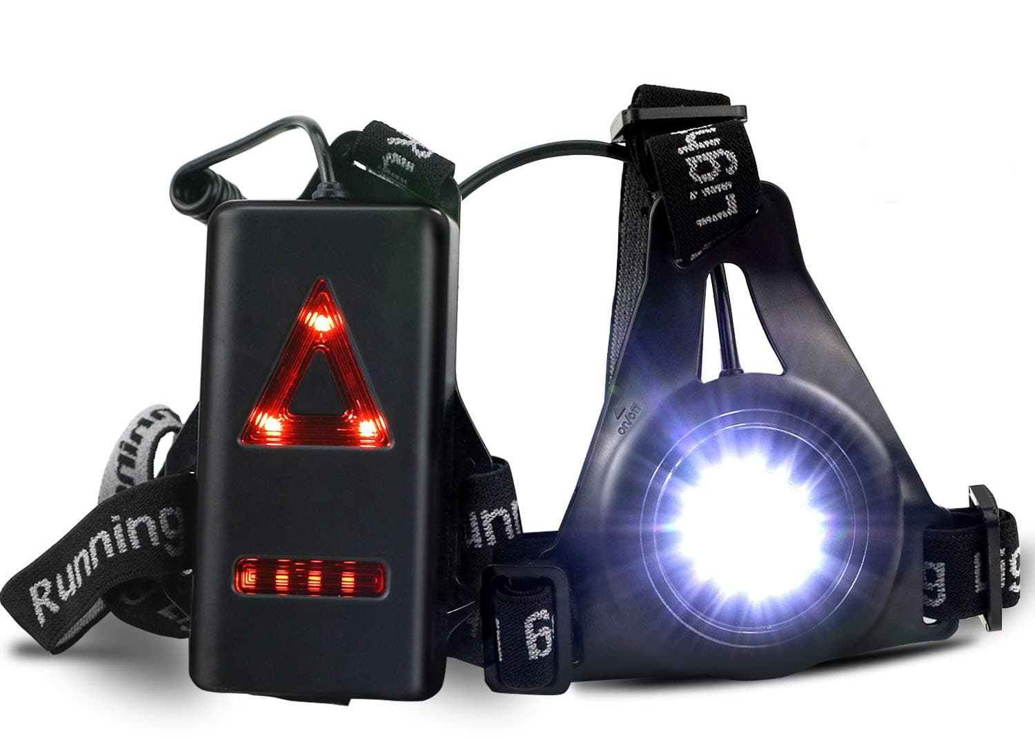 ATNKE LED Chest Torch, USB Rechargeable Night Running Light Lamp,Bright Waterproof Comfortable High Visibility Adjustable Flashlight with Taillight 3 Lighting Modes