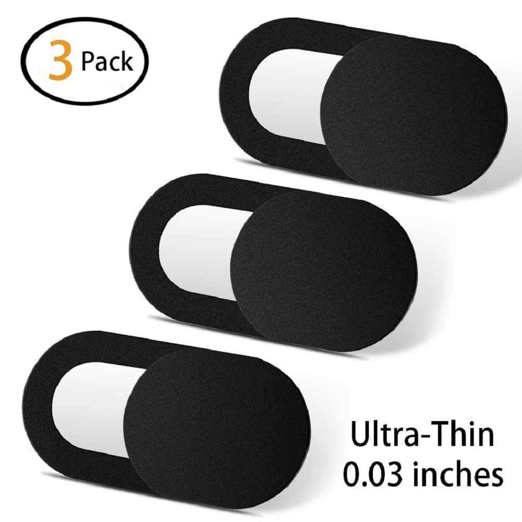 STbra Webcam Cover,0.03in Ultra Thin Web Camera Cover for Computer, Laptop, iMac, MacBook Pro, Smartphone, Slider Camera Blocker Protect (3pcs, Black)