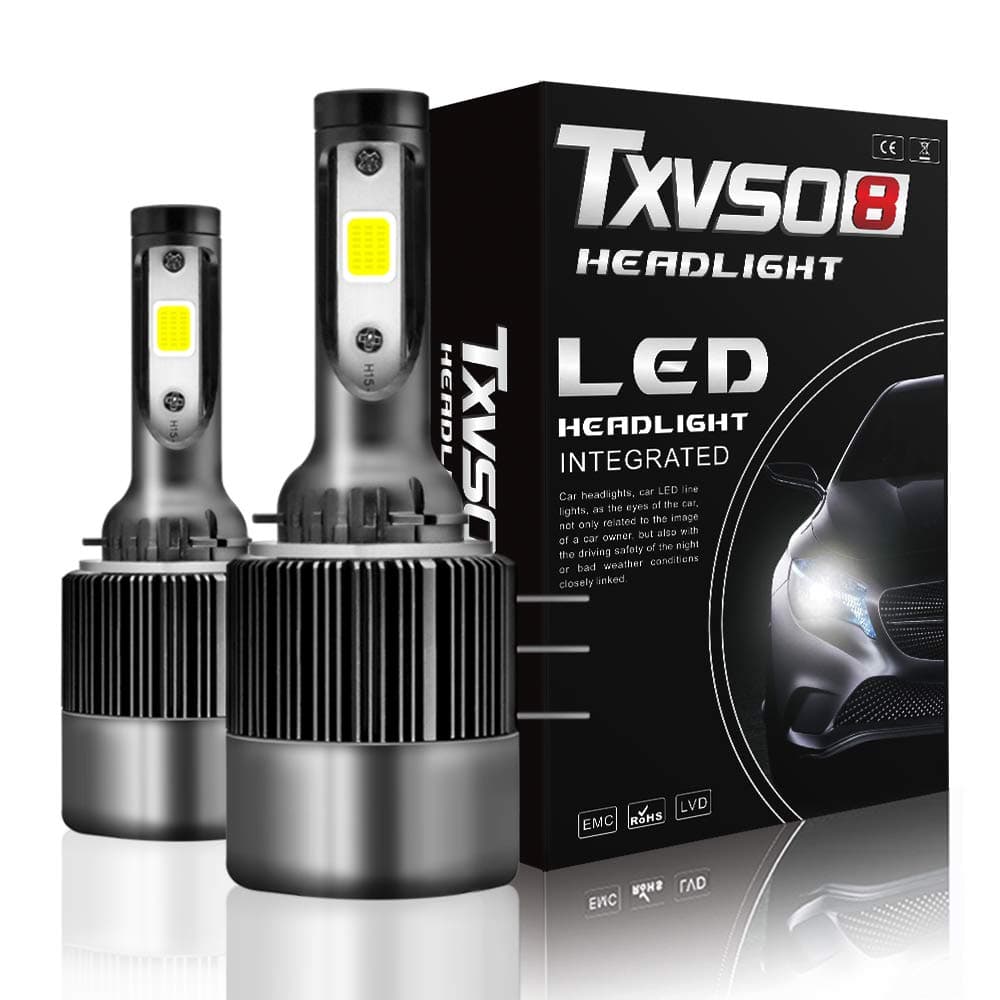 H15 LED Headlight Conversion Kits All-in-one 55W 5500LM 6000K Xenon Cool White Dual Beam High Low Beam Day Time Running Light 1 Year Warranty